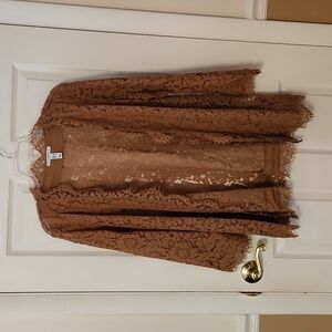 Isaac Mizrahi Live! Lace Open Front Cardigan Jacket  NWOT Size Large